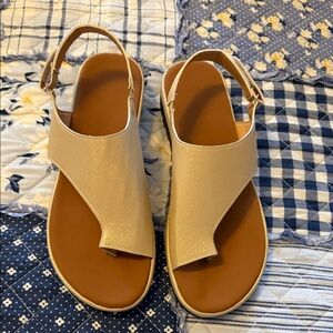 Women’s Cream Slingback Sandals - Comfortable Everyday Style